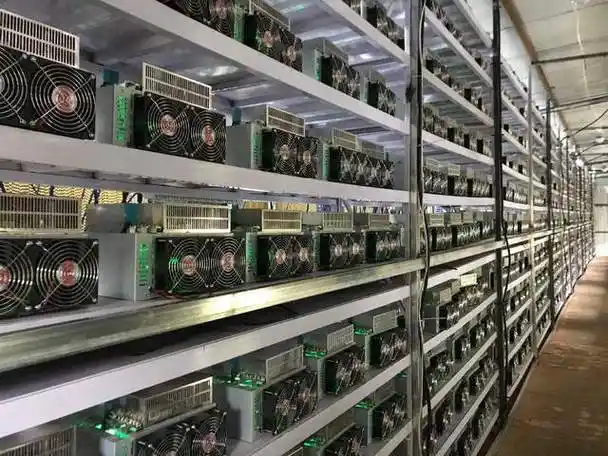 A close-up shot of a mining rig's GPUs, showcasing their powerful processing capabilities.