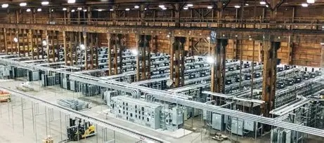 Modern mining farm hosting multiple cryptocurrency rigs